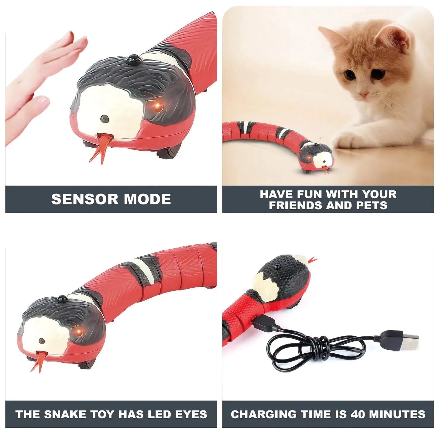 Smart Sensing Cat Toy Snake - Kitticus